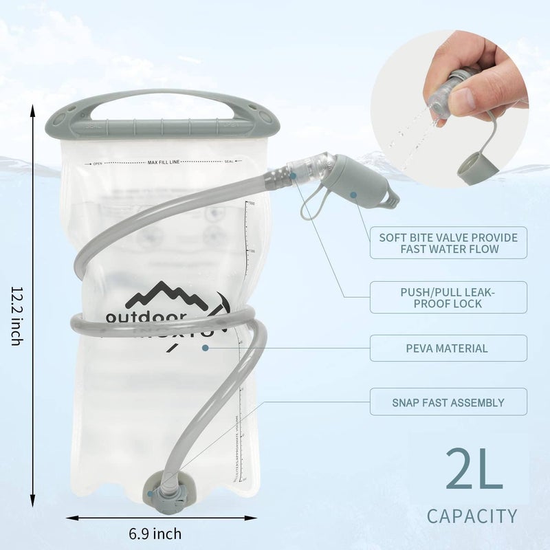 INOXTO 1.5L/2L/3L Hydration Bladder, Water Bladder with Water Reservoir Hose Insulator & High Flow Bite Valve for Hiking Backpack, Leak Proof 1.5/2L/3L Water Reservoir for Camping Cycling Running - Image 5